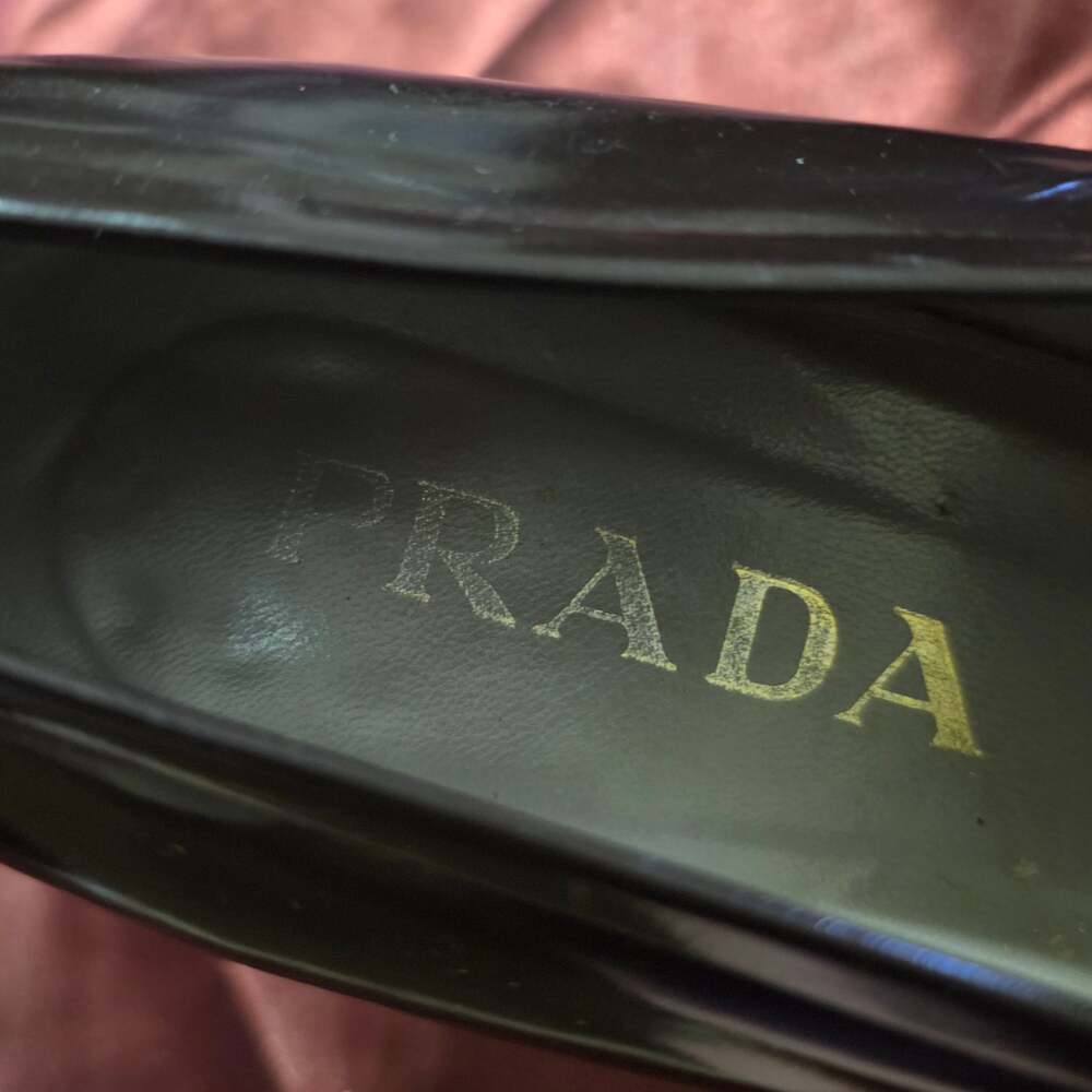 Prada Women's Vintage Patent Leather Block Heel Loafers - Picture 4 of 6
